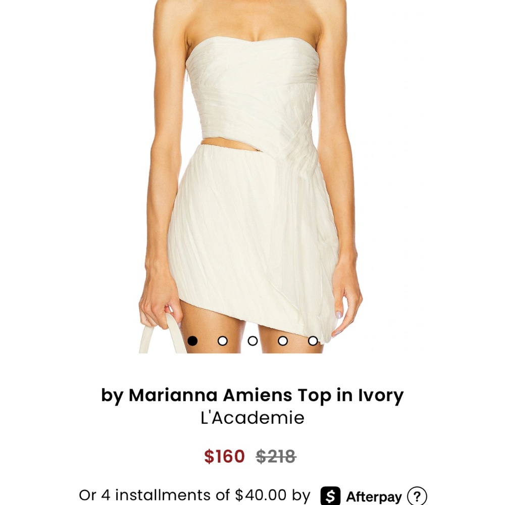 Ivory Strapless Top by L'Academie
